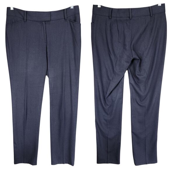 Brooks Brothers Trousers 8 Women Lucia Fit Navy Blue Wool Cashmere Stretch Italy - Picture 1 of 12